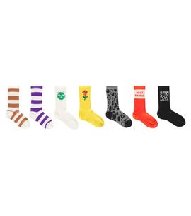 Mini Rodini Mini Rodini Set of 7 printed cotton-blend socks