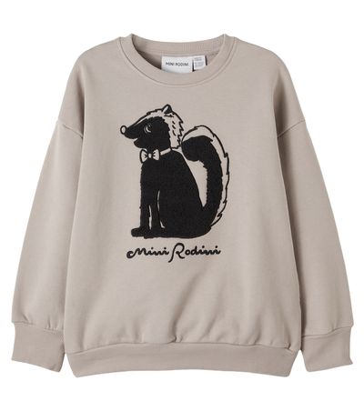 Mini Rodini Mini Rodini Teddy-trimmed cotton sweatshirt