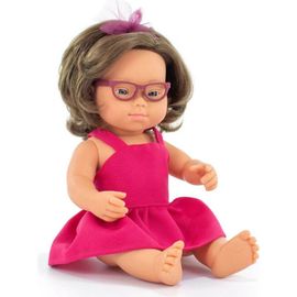 Miniland Miniland Baby Doll Caucasian Girl With Down Syndrome And Glasses 15'' (Box) - My Friends & Me
