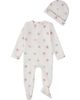 MiniMoi MiniMoi 2 Piece Baby Girls Floral Print Cotton Rich Footie Set - 1