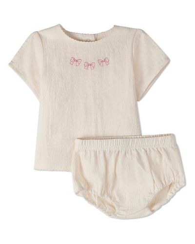 MiniMoi MiniMoi 2 Piece Baby The Most Perfect Bows Bloomer Set