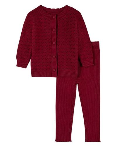 MiniMoi MiniMoi 2 Piece Chevron Knit Cardigan Set