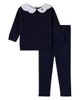 MiniMoi MiniMoi 2 Piece Pop-Collar Knit Bow-Trim Set - 1