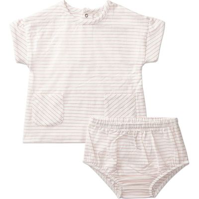 MiniMoi MiniMoi 2 Piece Set Baby Girls "Tiny Stripe" Stretch Cotton Top and Bloomers