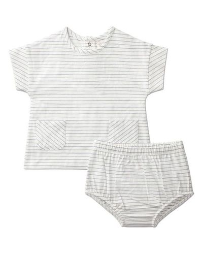 MiniMoi MiniMoi 2 Piece Set Baby "Tiny Stripe" Stretch Cotton Top and Bloomers