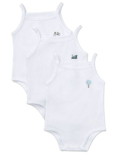 MiniMoi MiniMoi 3 Pack Baby Ribbed Cotton-Rich Bodysuits