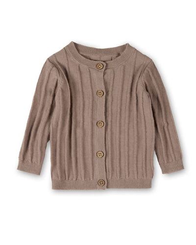 MiniMoi MiniMoi 3D Knit Ribbed Long-Sleeve Cardigan