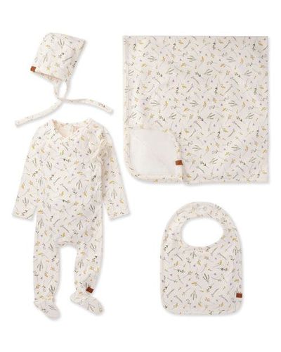 MiniMoi MiniMoi 4 Piece Baby Rayon Blend Pointelle Footie Set