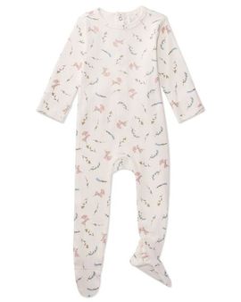 MiniMoi MiniMoi Baby and Toddler Mini-Ribbed Floral Footie with Foldover Hand Covers