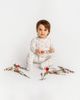 MiniMoi MiniMoi Baby and Toddler Mini-Ribbed Floral Footie with Foldover Hand Covers - 2