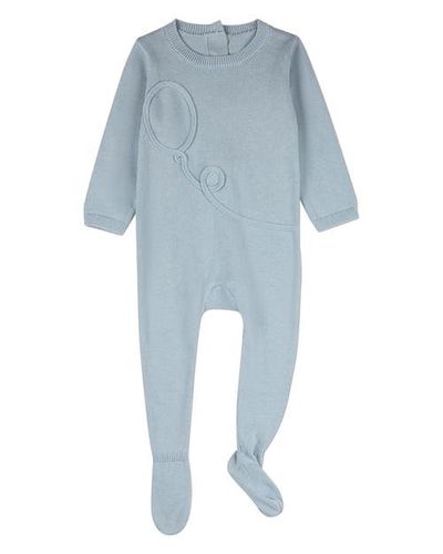 MiniMoi MiniMoi Baby Footie with Tonal Knit Bow