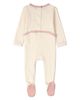 MiniMoi MiniMoi Baby Framed Florals Embroidered Footie - 2