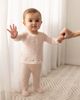 MiniMoi MiniMoi Baby Girls Flouncy Floral Overlay Embroidered Cotton Rich Footie - 2