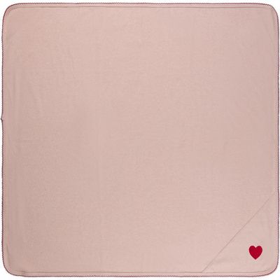 MiniMoi MiniMoi Baby Heart-Embroidered Textured Swaddle Blanket