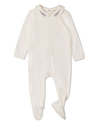 MiniMoi MiniMoi Baby Lilacs Embroidered Footie 