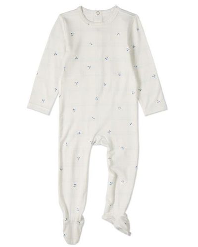 MiniMoi MiniMoi Baby Modal Blend Tonal Plaid Footie