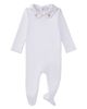 MiniMoi MiniMoi Heart-Embroidered Peter Pan Collar Footie - 1