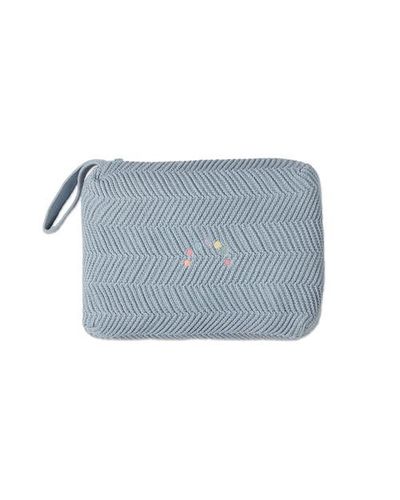 MiniMoi MiniMoi Herringbone Knit Cotton Blanket with Carry Pouch