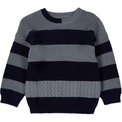 MiniMoi MiniMoi Kid's 2-Tone Striped Cotton Pullover Sweater
