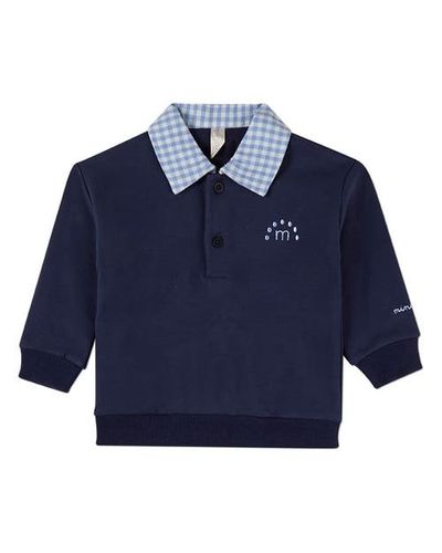 MiniMoi MiniMoi Kid's Gingham-Collared Sweatshirt