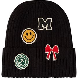 MiniMoi MiniMoi Kids' Happy Varsity Ribbed Knit Cuffed Beanie