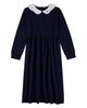 MiniMoi MiniMoi Maxi Dress with Scalloped Pop Collar and Bow Accents - 1