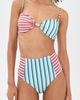 MINKPINK MINKPINK Aurora Strapless Bandeau Bikini Top Spliced Stripe - 5