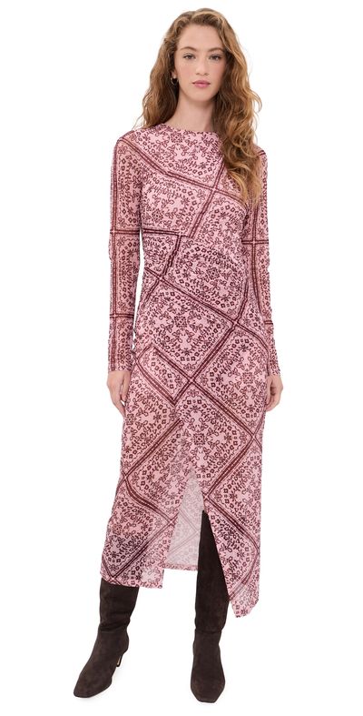 MINKPINK MINKPINK Jolene Mesh Midi Dress Paisley Scarf