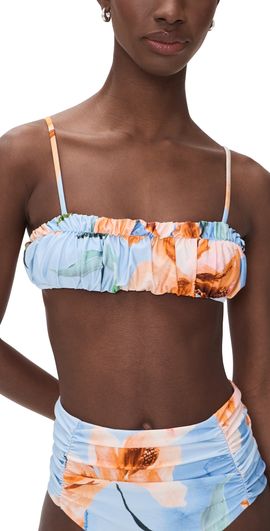 MINKPINK MINKPINK Sunspell Ruched Bikini Top Watercolor Floral