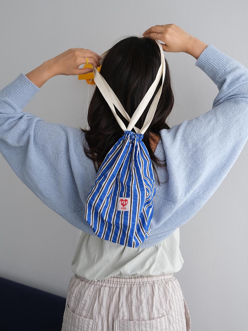minmin Daily Pouch Bag (Blue Stripe)