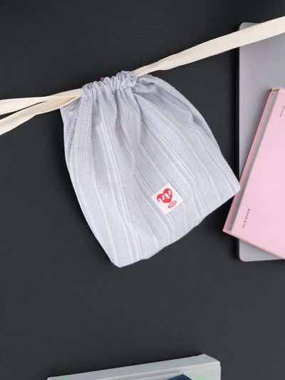 minmin Daily Pouch Bag (Cozy Stripe Blue)