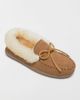 Minnetonka Minnetonka Alpine Suede Sheepskin Slippers in Tan, Women's at Urban Outfitters - 3