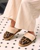 Minnetonka Minnetonka Chesney Leopard Print Suede Faux Fur Lined Scuff Slippers in Leopard Fabric, Women's at Urban Outfitters - 3