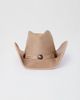 Minnetonka Minnetonka Leather Silverton Dude Cowboy Hat in Tan, Women's at Urban Outfitters - 3