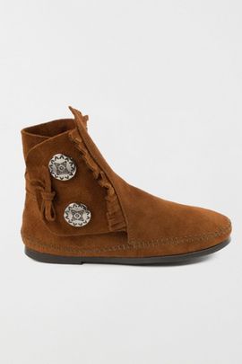 Minnetonka Minnetonka Men's Suede Two Button Boot in Brown, Men's at Urban Outfitters