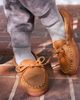Minnetonka Minnetonka Moosehide Leather Fleece Lined Moccasins Shoe in Natural, Men's at Urban Outfitters - 2