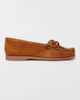 Minnetonka Minnetonka Nizhoni Suede Beaded Moccasin Shoe in Brown, Women's at Urban Outfitters - 1
