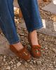 Minnetonka Minnetonka Nizhoni Suede Beaded Moccasin Shoe in Brown, Women's at Urban Outfitters - 2