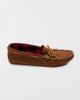 Minnetonka Minnetonka Suede Fleece Lined Softsole Moccasin Slipper in Brown, Men's at Urban Outfitters - 1