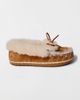 Minnetonka Minnetonka Suede Ultimate Sheepskin Slippers in Tan, Women's at Urban Outfitters - 1