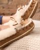 Minnetonka Minnetonka Suede Ultimate Sheepskin Slippers in Tan, Women's at Urban Outfitters - 2