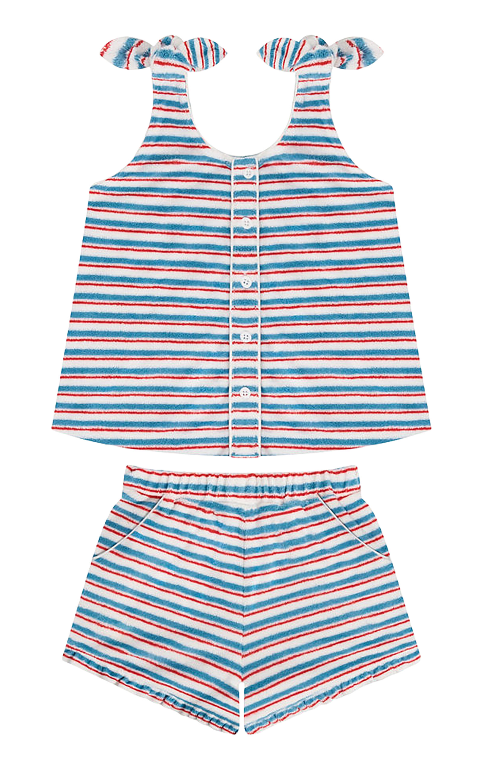 Minnow Minnow Girls Jetty Stripe French Terry Tie Knot Set