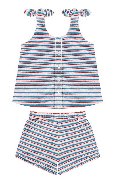 Minnow Minnow Girls Jetty Stripe French Terry Tie Knot Set