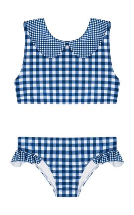 Minnow Minnow Girls Navy Picnic Gingham Sailor Bikini