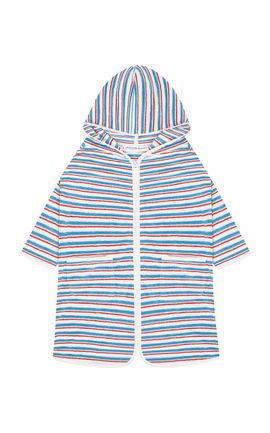 Minnow Minnow Unisex Jetty Stripe French Terry Hooded Zipper Coverup