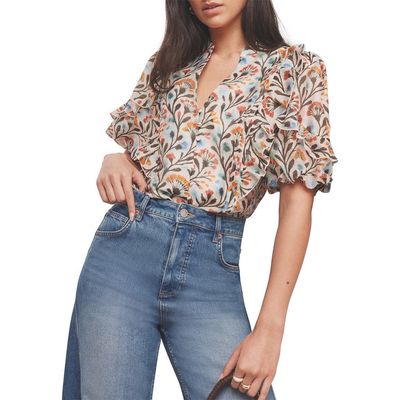 MINT VELVET MINT VELVET Allover Floral Ruffle Blouse