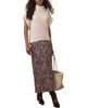 MINT VELVET MINT VELVET Animal Print Satin Midi Slip Skirt - 1