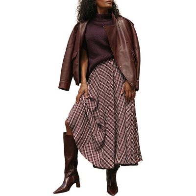 MINT VELVET MINT VELVET Checked Midi Skirt