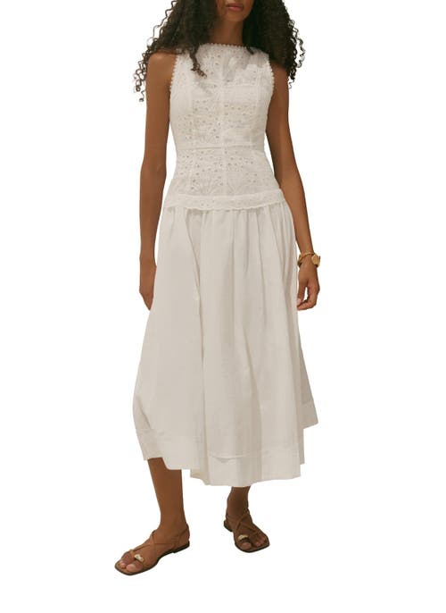 MINT VELVET MINT VELVET Cotton Broderie Midi Dress