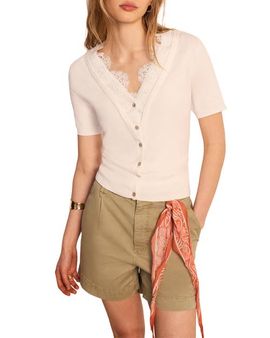 MINT VELVET MINT VELVET Cotton Lace Trim Top